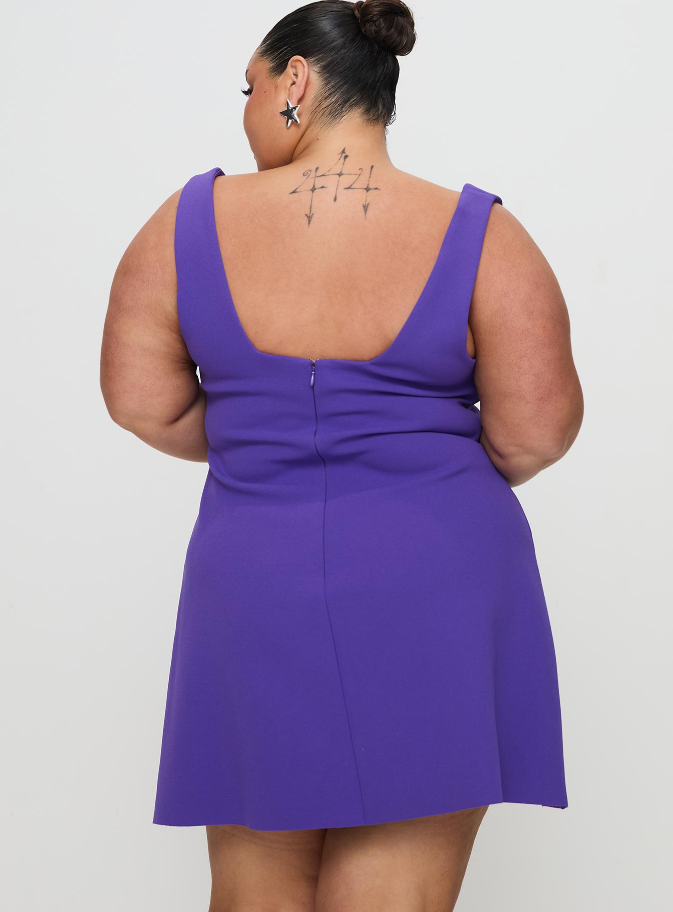 Bomba Mini Elbise Mor