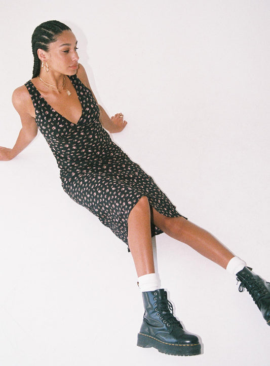 Sariah Uzun Elbise Siyah Petite