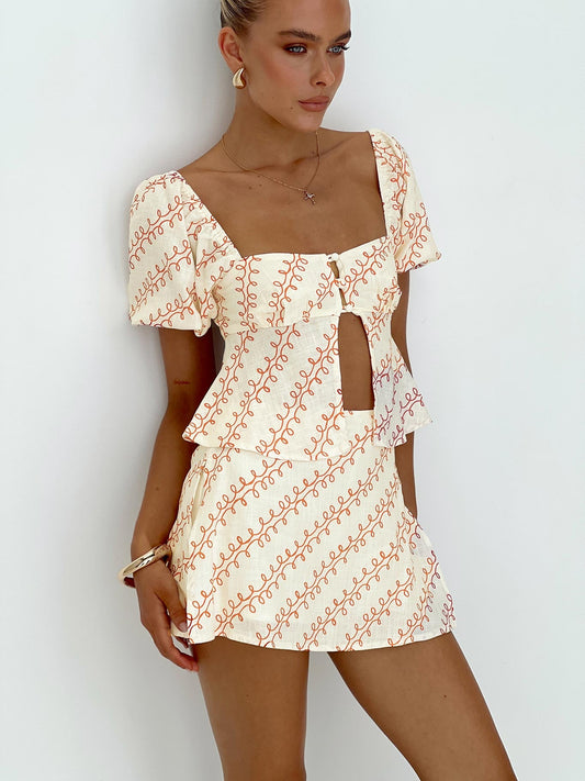 Adios Keten Karışımı Skort Multi