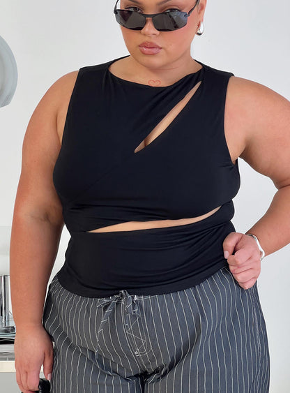 Ablaze Kesikli Üst Siyah