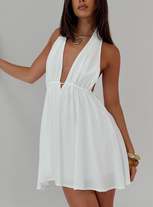 Saddler Mini Elbise Beyaz