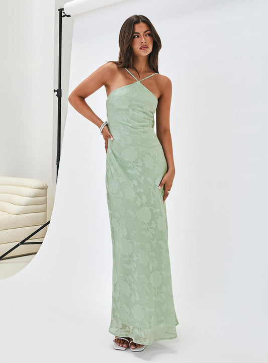 Zoelle Halter Maxi Elbise Adaçayı