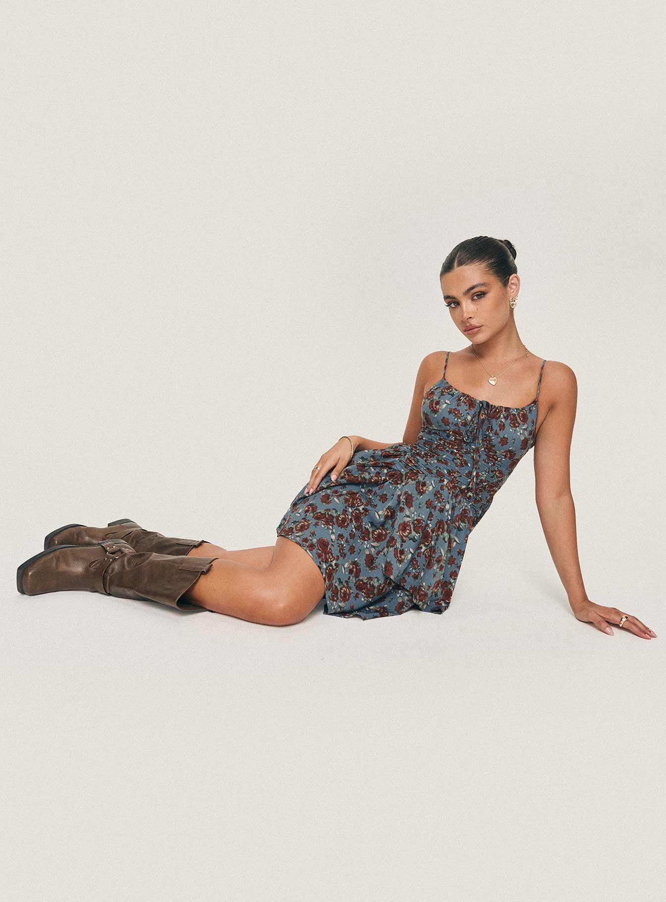 Barrett Mini Elbise Mavi/Çiçekli