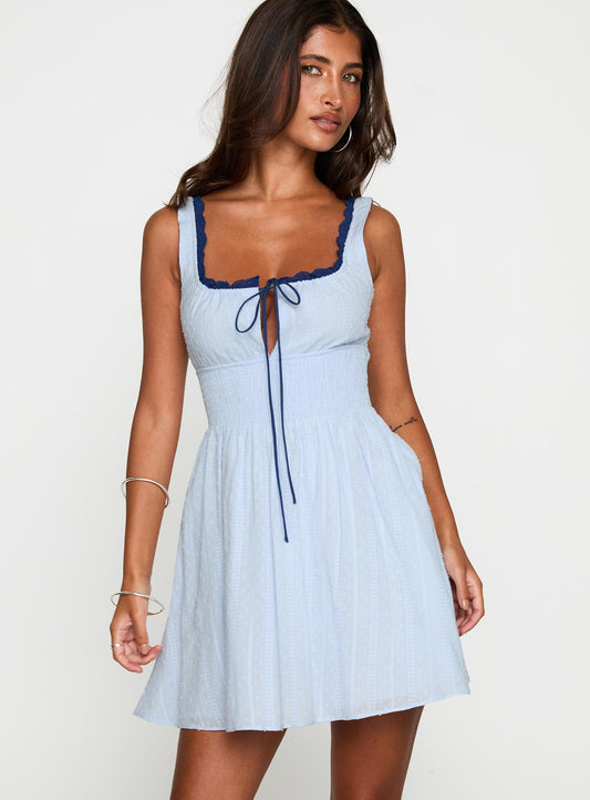 Natilda Mini Elbise Mavi