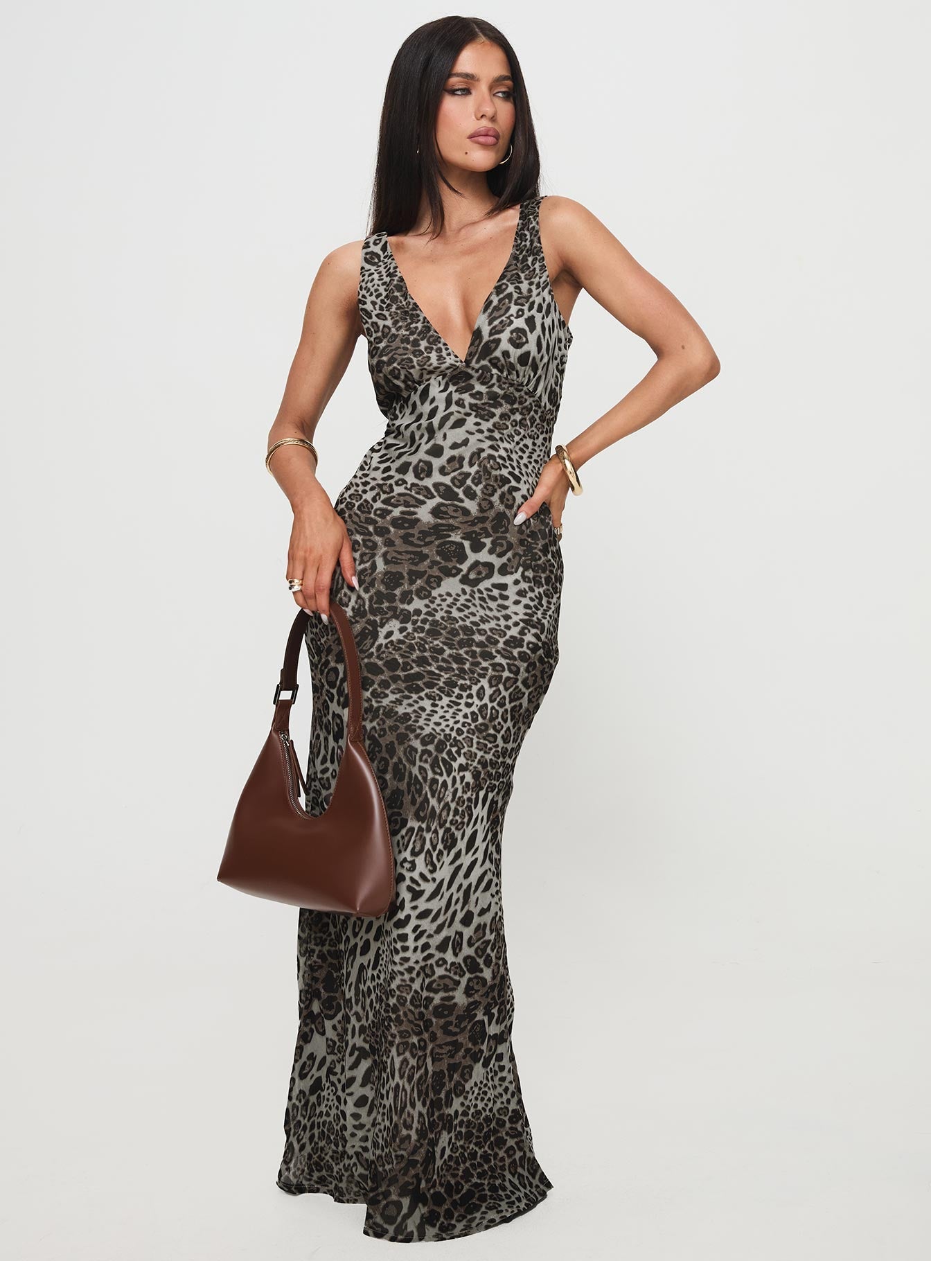 Nellie Maxi Elbise Leopar