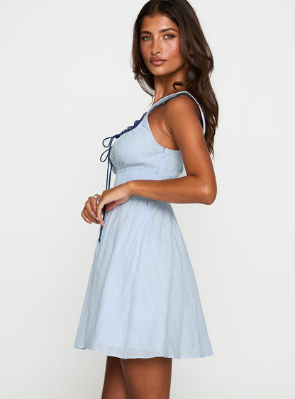 Natilda Mini Elbise Mavi