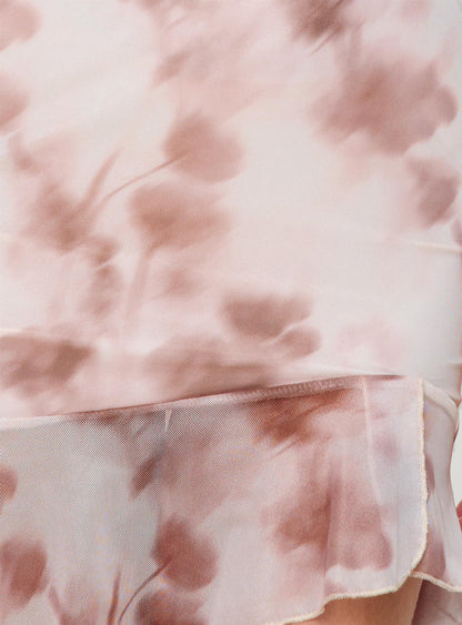 Molita Volanlı Mini Elbise Krem