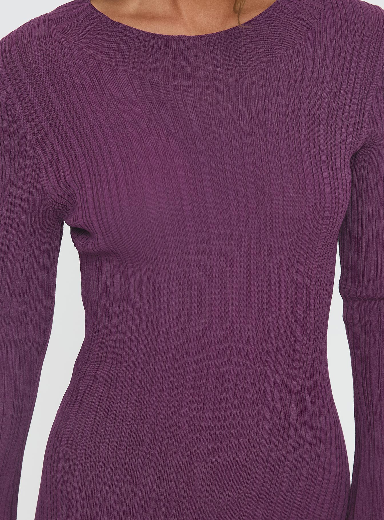 Tesley Uzun Kollu Maxi Elbise Bordo