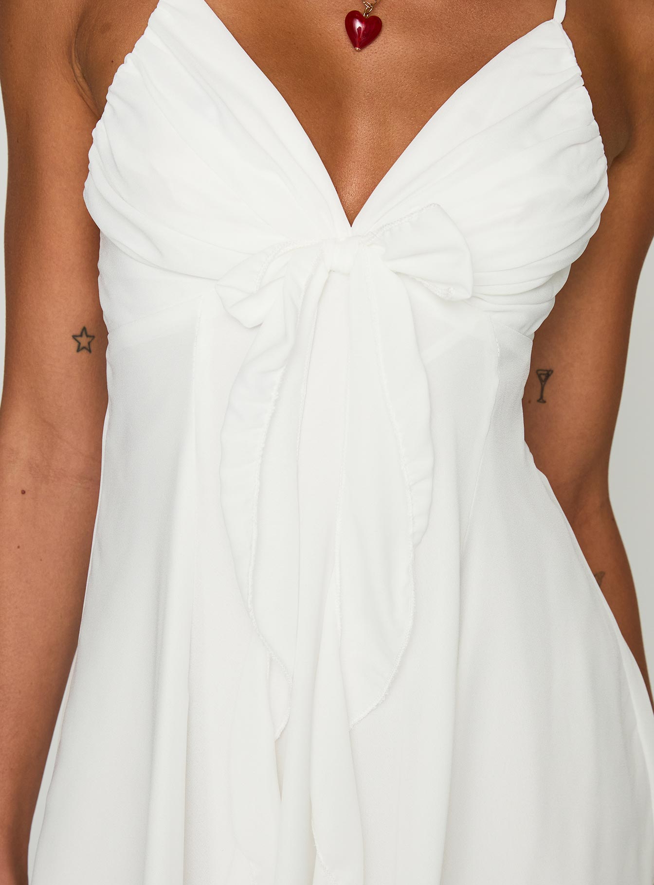 Moon Quartz Mini Elbise Beyaz