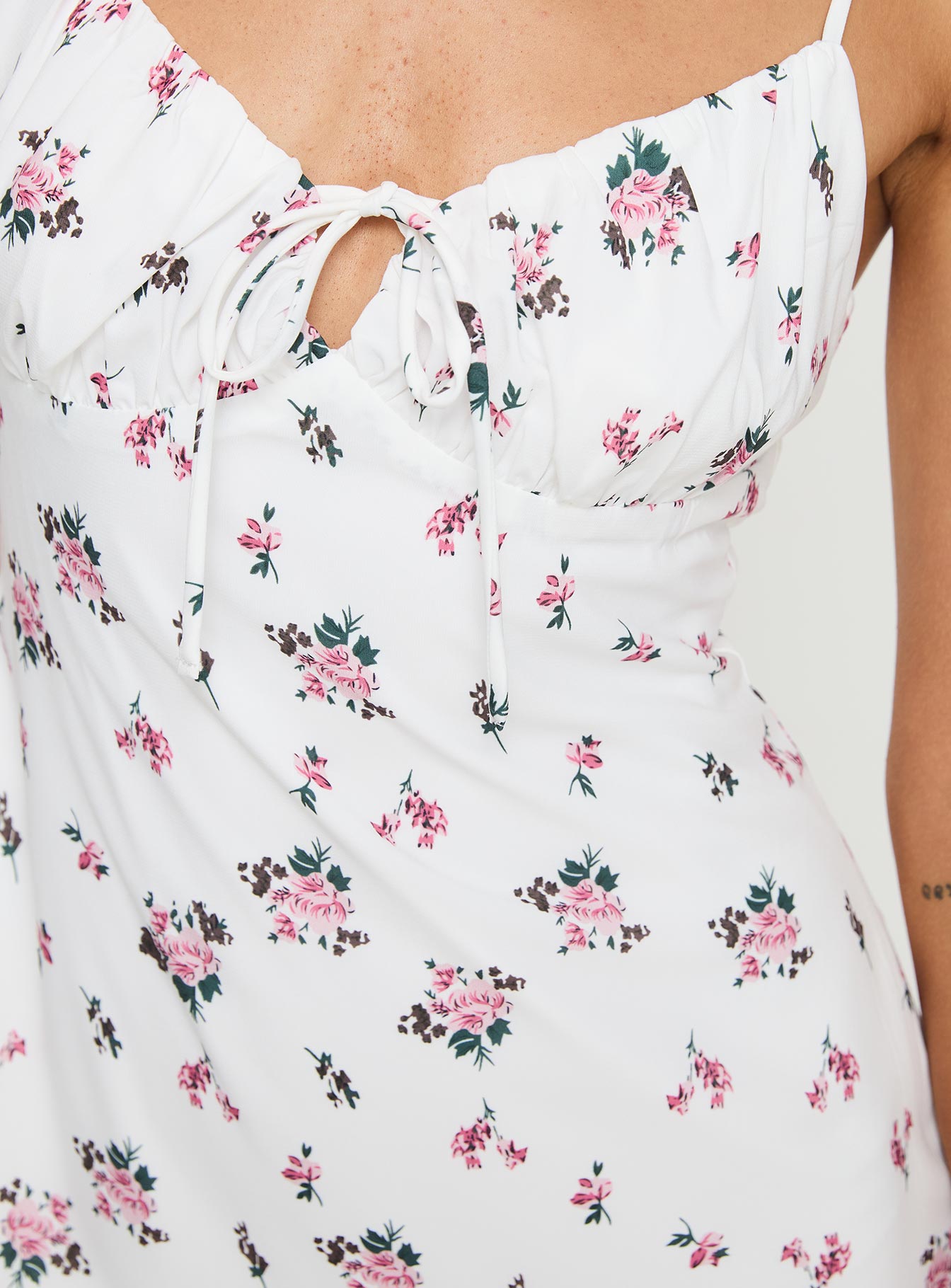 Perries Mini Elbise Beyaz Çiçekli