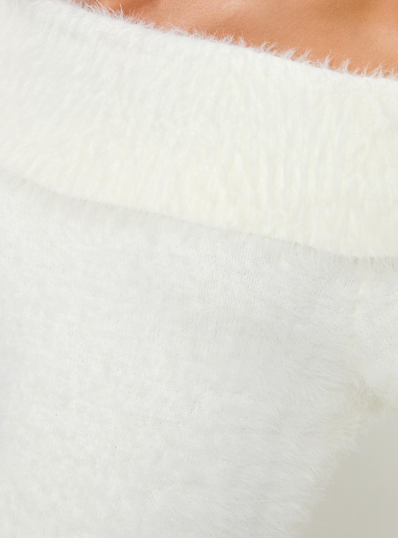 Buchen Triko Elbise Beyaz