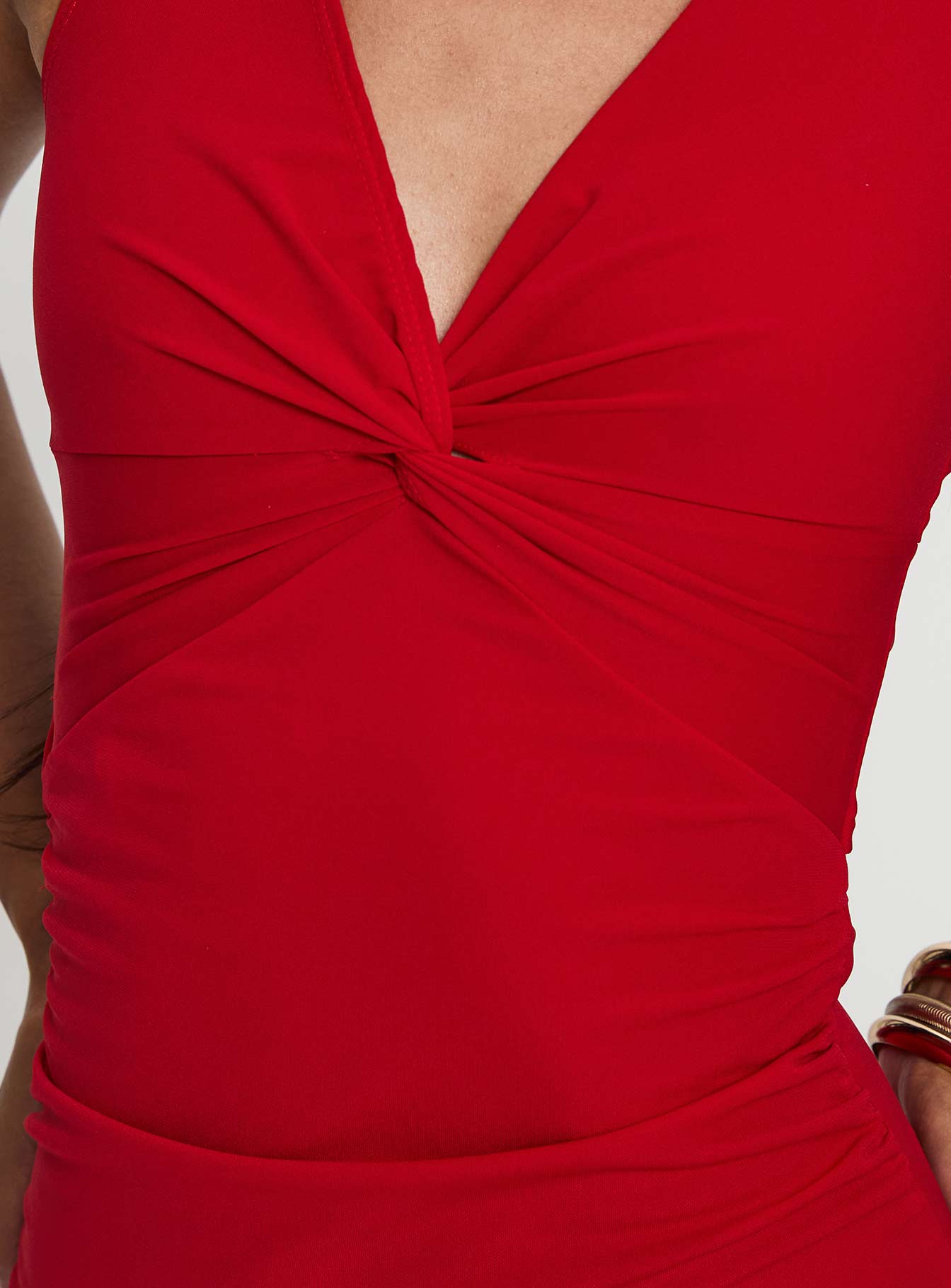 Mesmerise Boyundan Bağlamalı Maxi Elbise Kırmızı