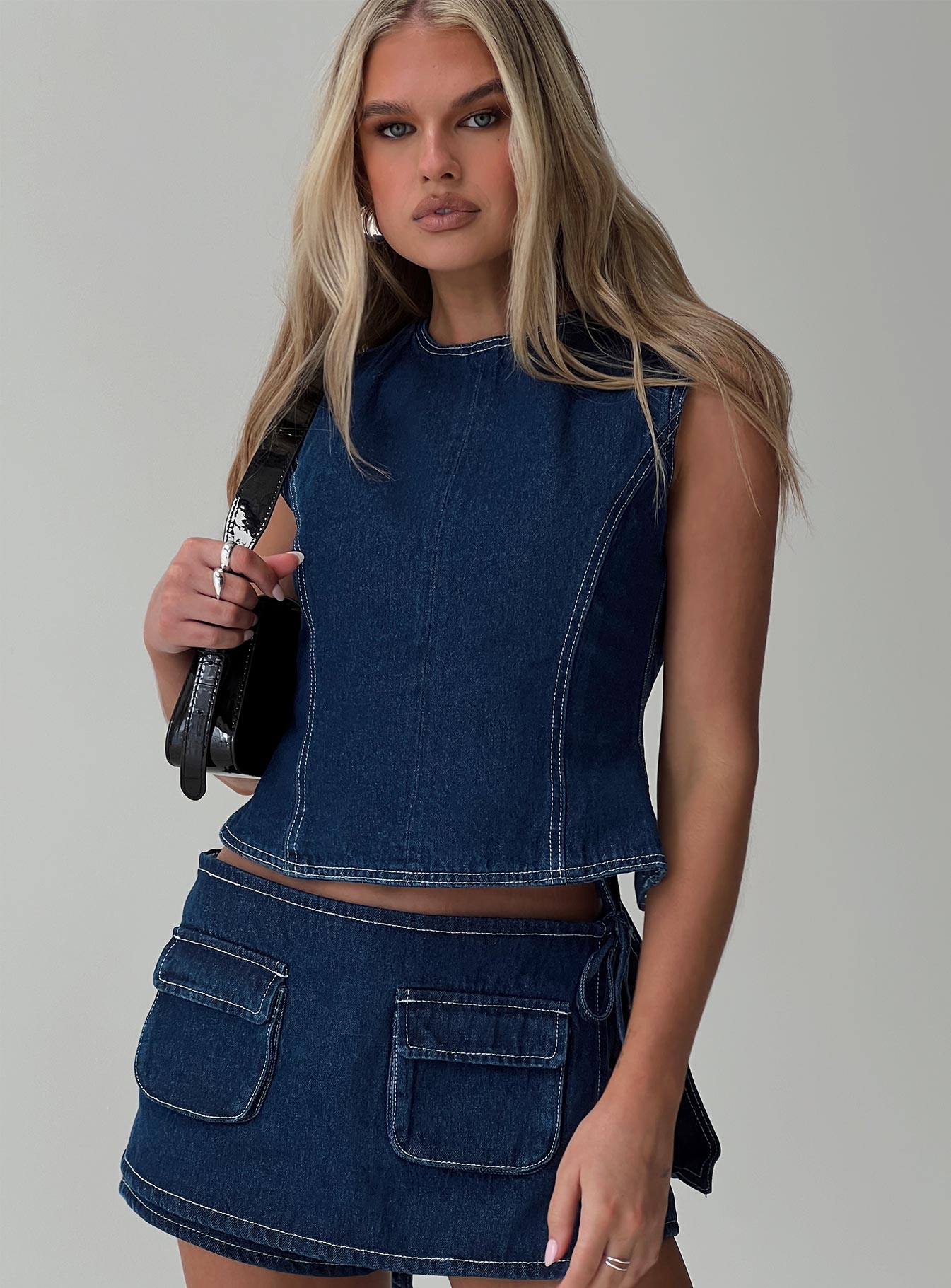 Kırsal Skort Mavi Denim