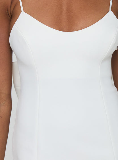 Bow Me Up Mini Elbise Beyaz