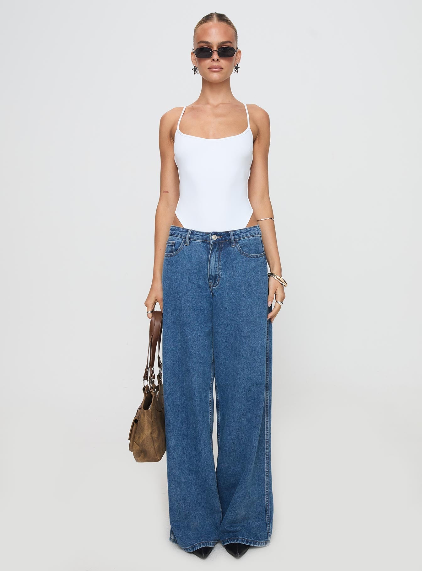 Tamamı Bağlamalı Bodysuit Beyaz