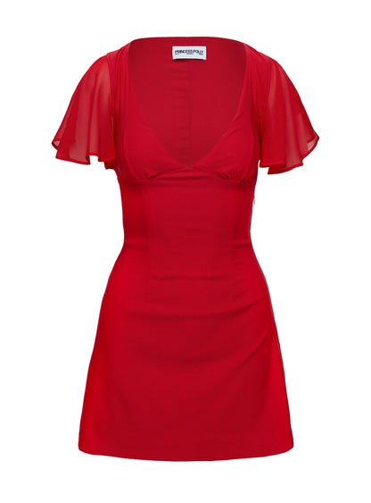 Florie Korse Mini Elbise Kırmızı