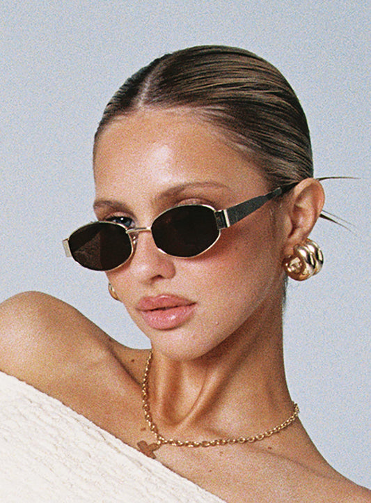 New York'Tan Beri Güneş Gözlüğü Altın / Kahverengi